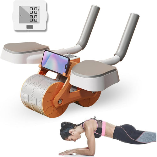 EQUIPO DE EJERCICIO DE RUEDA ABDOMINAL CON SOPORTE PARA CODO, RUEDA ABDOMINAL DE REBOTE AUTOMÁTICO, ENTRENAMIENTO