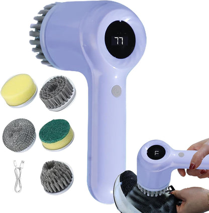 CEPILLO DE LIMPIEZA DE BAÑO 5 EN 1, FREGADOR ELÉCTRICO, PANTALLA LED, CEPILLO DE LIMPIEZA ELÉCTRICO MULTIFUNCIONAL