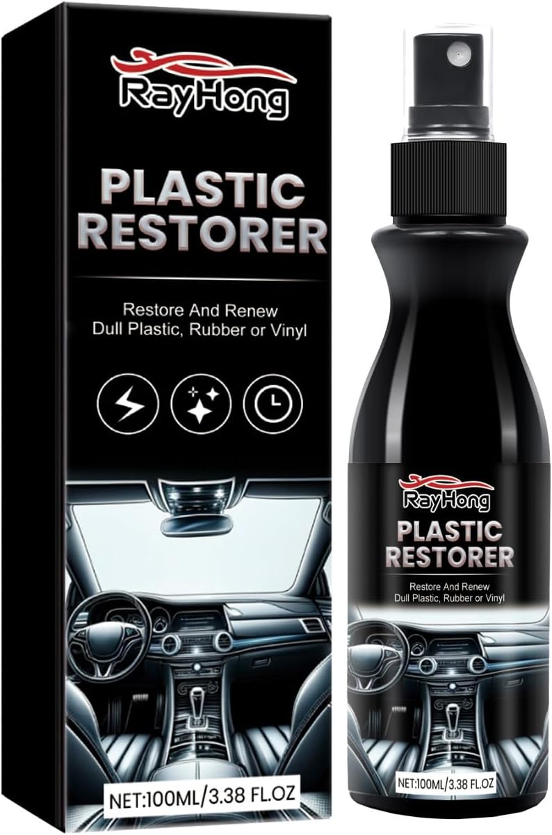 SPRAY DE RECUBRIMIENTO REVITALIZANTE DE PLASTICO IDEAL PARA VEHICULOS ¡DEVUELVE EL BRILLO AL INSTANTE! 100ML