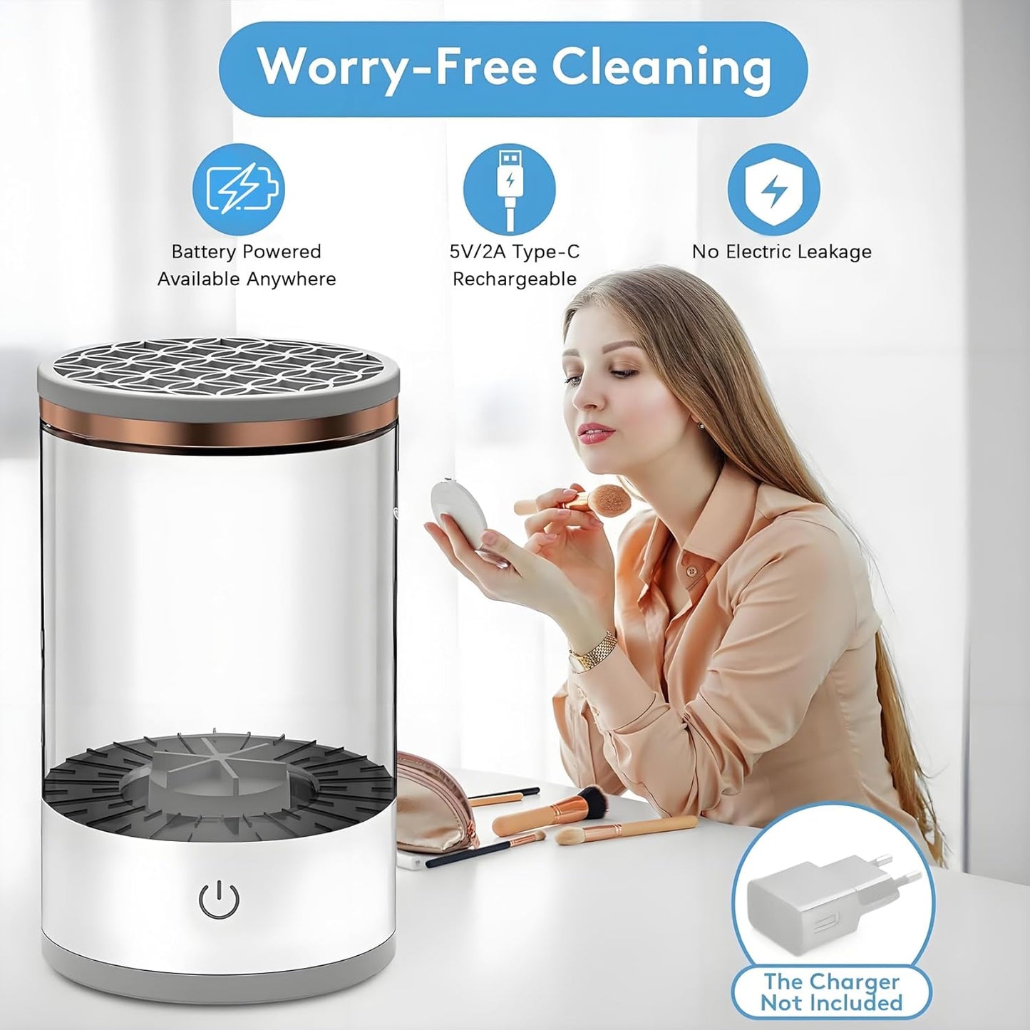 MÁQUINA LIMPIADORA DE BROCHAS DE MAQUILLAJE