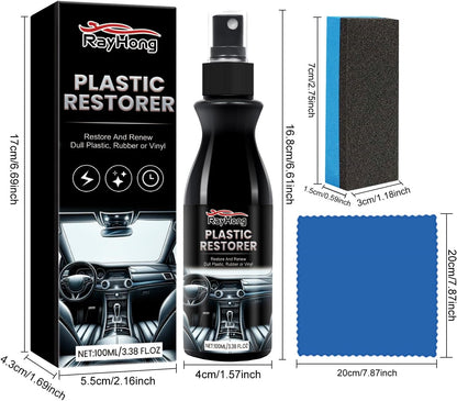 SPRAY DE RECUBRIMIENTO REVITALIZANTE DE PLASTICO IDEAL PARA VEHICULOS ¡DEVUELVE EL BRILLO AL INSTANTE! 100ML
