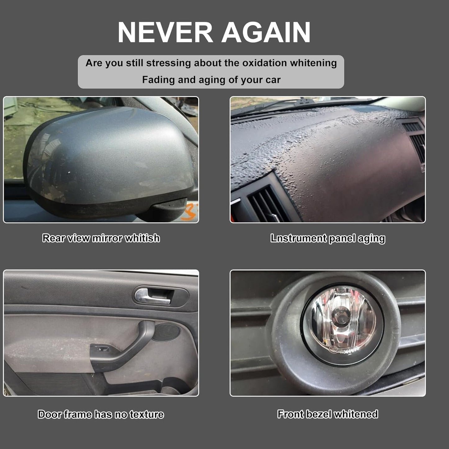 SPRAY DE RECUBRIMIENTO REVITALIZANTE DE PLASTICO IDEAL PARA VEHICULOS ¡DEVUELVE EL BRILLO AL INSTANTE! 100ML