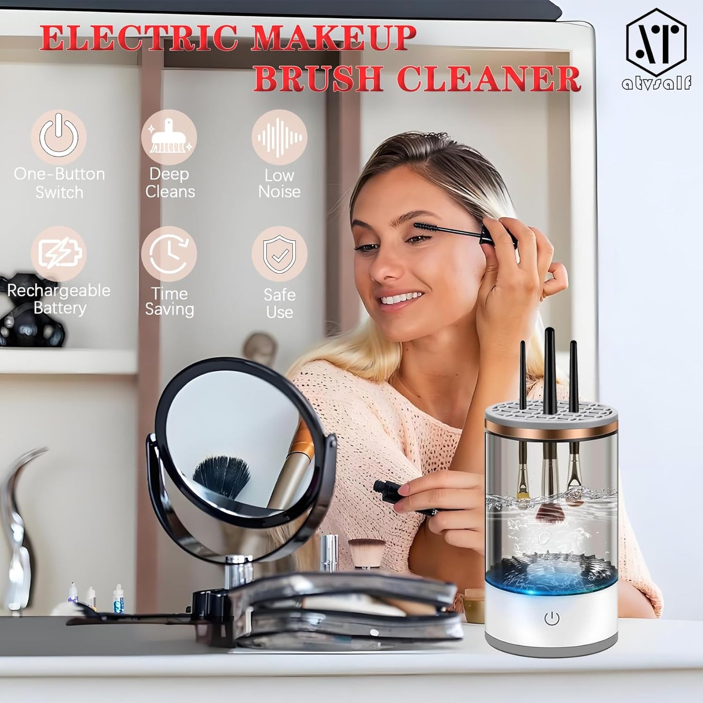 MÁQUINA LIMPIADORA DE BROCHAS DE MAQUILLAJE