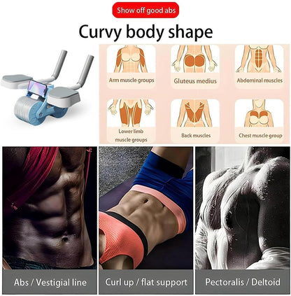 EQUIPO DE EJERCICIO DE RUEDA ABDOMINAL CON SOPORTE PARA CODO, RUEDA ABDOMINAL DE REBOTE AUTOMÁTICO, ENTRENAMIENTO