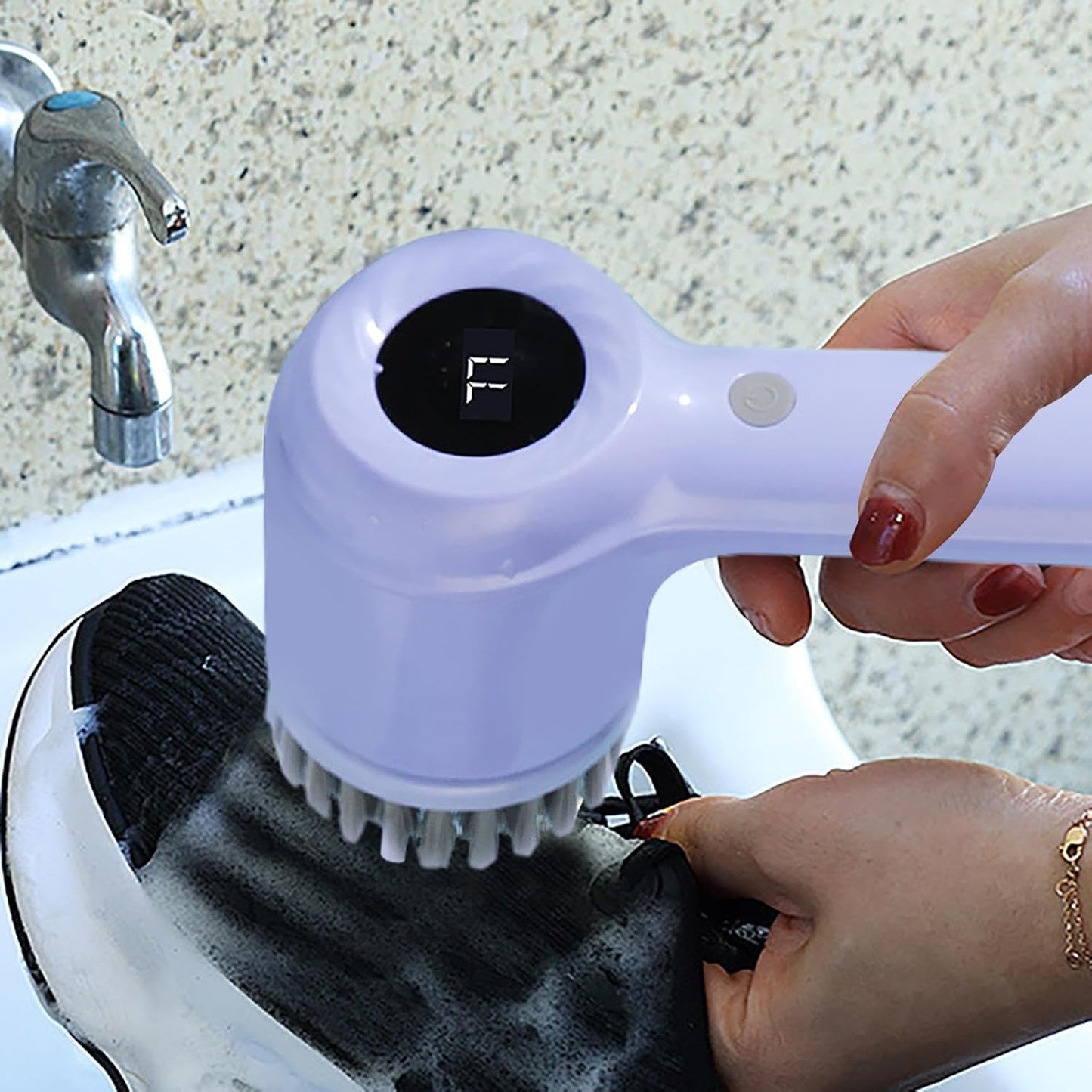 CEPILLO DE LIMPIEZA DE BAÑO 5 EN 1, FREGADOR ELÉCTRICO, PANTALLA LED, CEPILLO DE LIMPIEZA ELÉCTRICO MULTIFUNCIONAL